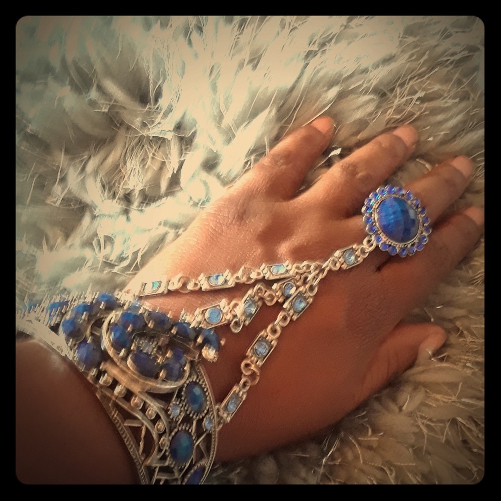 Bracelet and Ring Combined With Blue Stones
